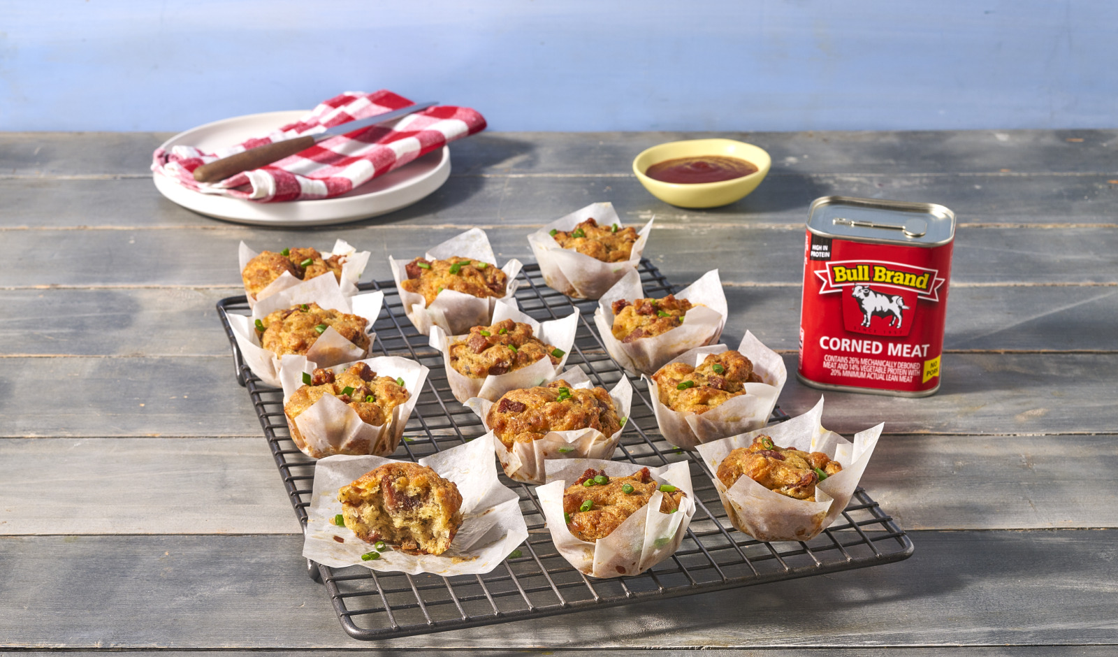 Bull Brand Corned Meat and Cheddar Savoury Breakfast Muffins Bull Brand