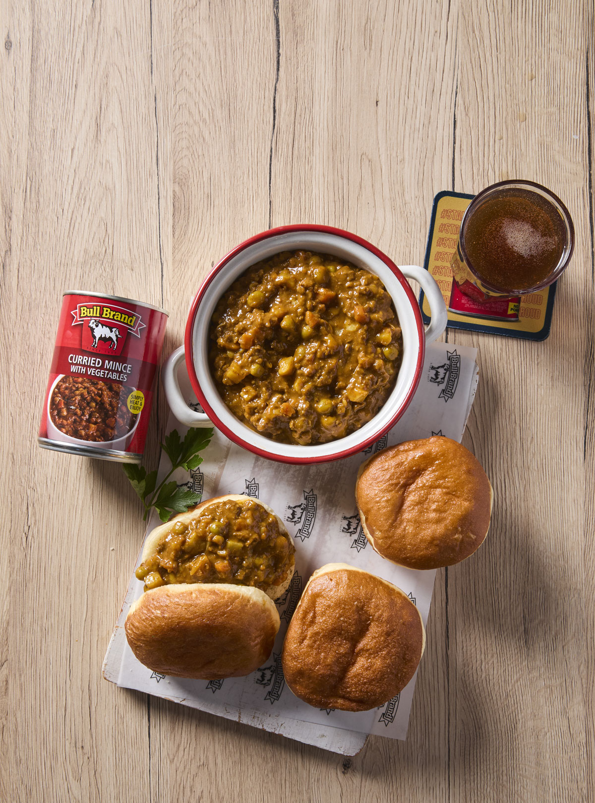 Curried Mince and Vetkoek - Bull Brand